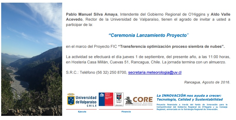 LANZAMIENTO PROYECTO SIEMBRA DE NUBES